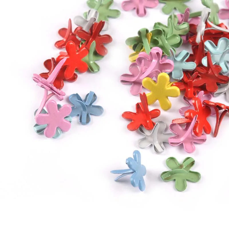 Mix Flower Brads for Scrapbooking & Paper Crafts – 50pcs Craft Brads Qme Default Title