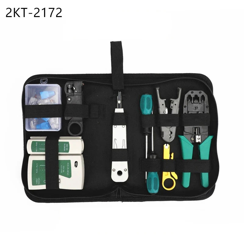 Network Cable Crimping Pliers Stripper & Tester – RJ45 RJ11 Cable Crimping Tool Kit Qme