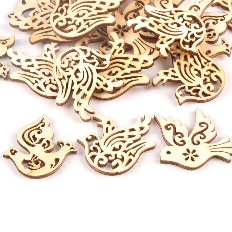 Wooden Pigeon Craft Embellishments for Scrapbooking – 25pcs Craft Embellishments Qme Default Title