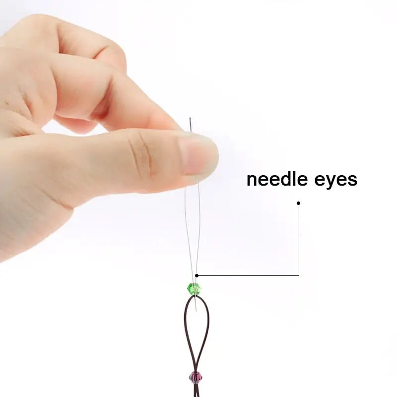 Big Eye Beading Needles Set – 5 Curved Spring Steel Sizes Beading Needles Set Qme