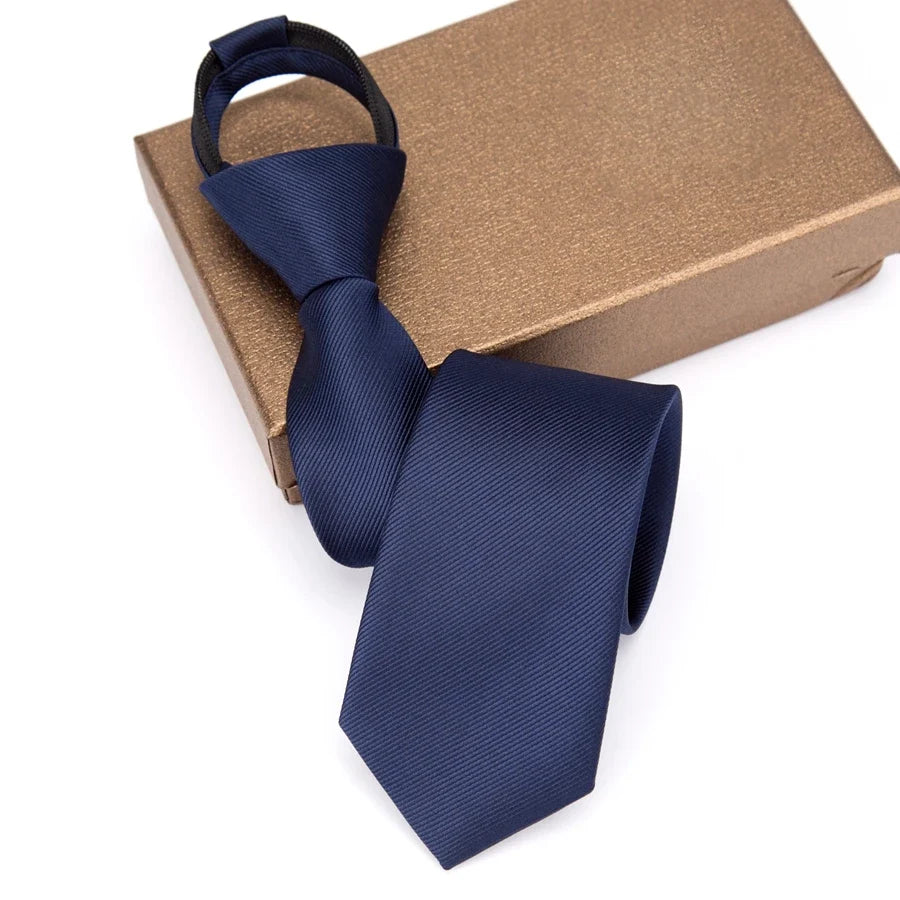 Men's Zipper Necktie – Solid Pre-Tied Lazy Tie, 11 Colors Zipper Necktie Qme