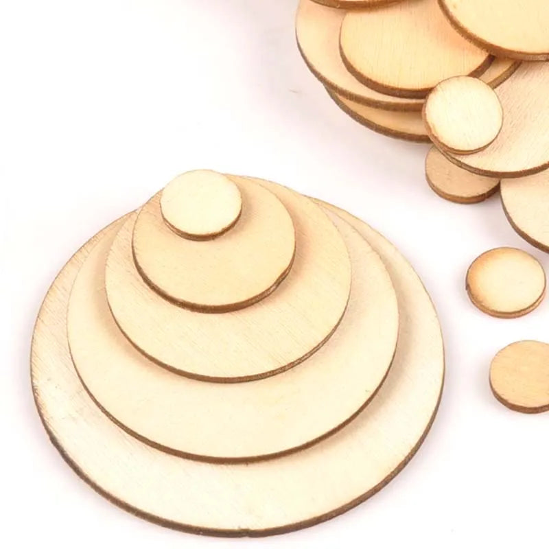 Mixed Round Wooden Discs for Scrapbooking & DIY Crafts Wooden Craft Discs Qme