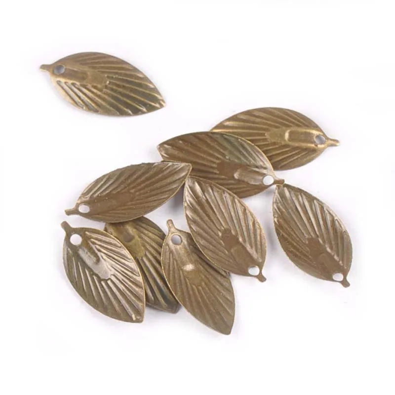Metal Filigree Leaf Connectors Embellishments 18x8mm – 10pcs Craft Embellishments Qme Bronze