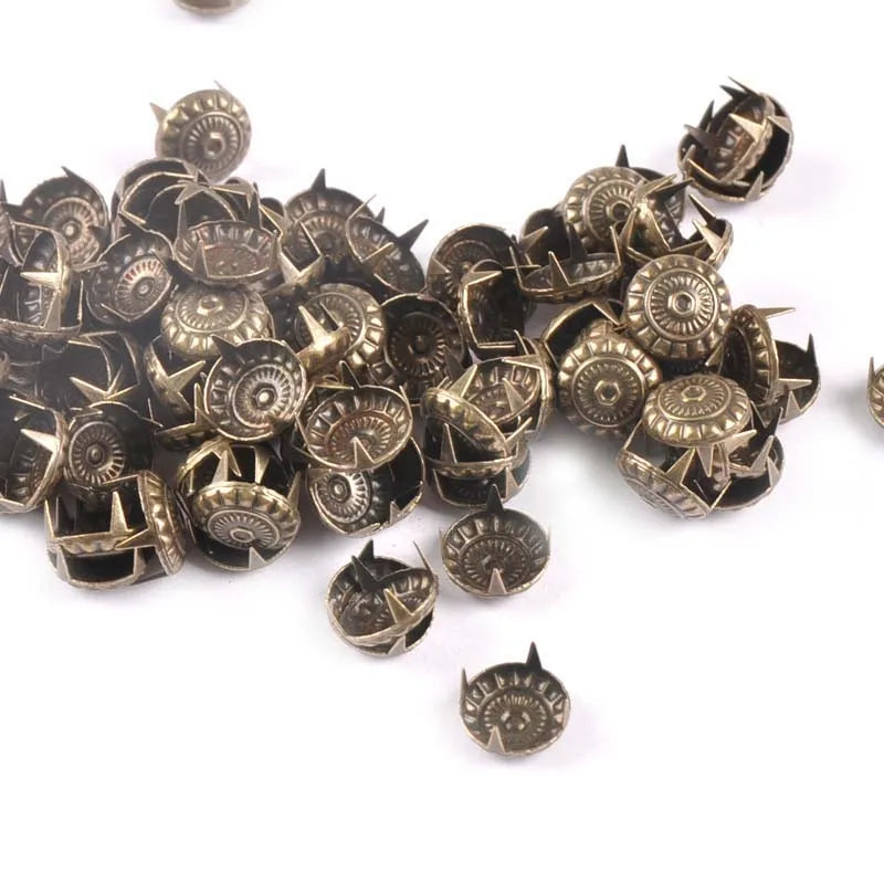 Bronze Iron Stud Spikes Brads 100pcs – Clothes & Scrapbook Embellishment Craft Embellishments Qme Default Title