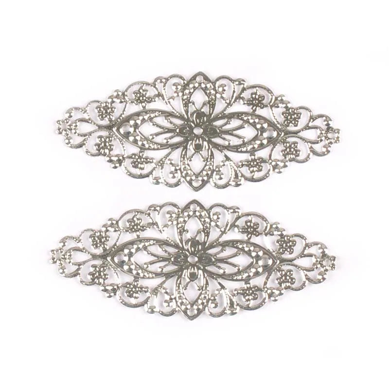 Filigree Wrap Connectors – 10pcs DIY Scrapbooking Embellishments Filigree Craft Connectors Qme silver