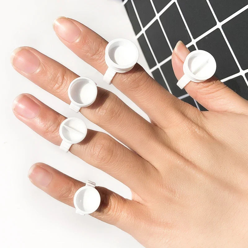 NATUHANA Disposable Lash Glue Holder Rings 100pcs Lash Glue Holder Ring Qme
