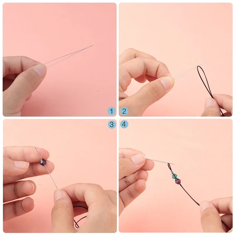 Spring Steel Beading Needles Set – 5 Sizes for Jewelry Making Beading Needle Set Qme
