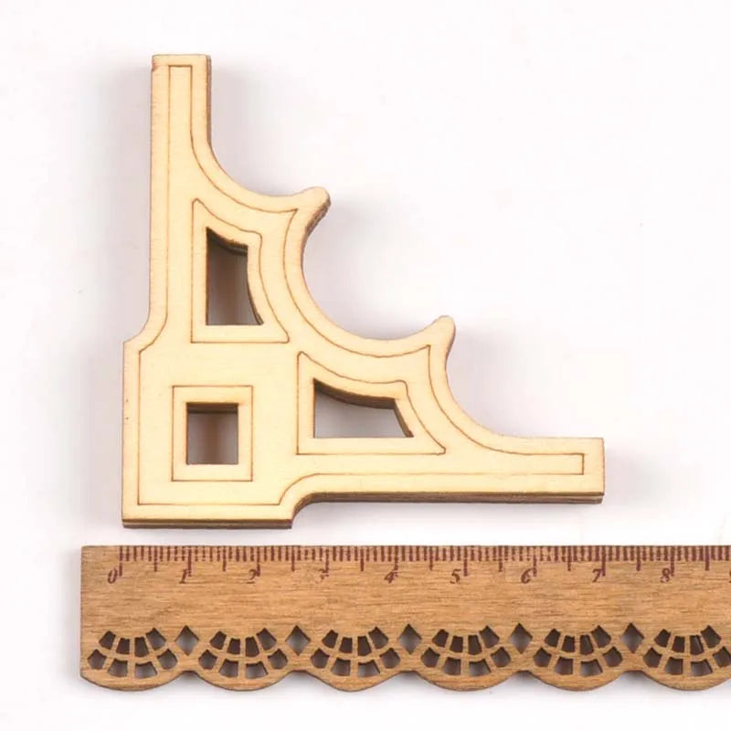 Wooden Book Corner Ornaments – DIY Scrapbooking Crafts Wood Craft Embellishments Qme