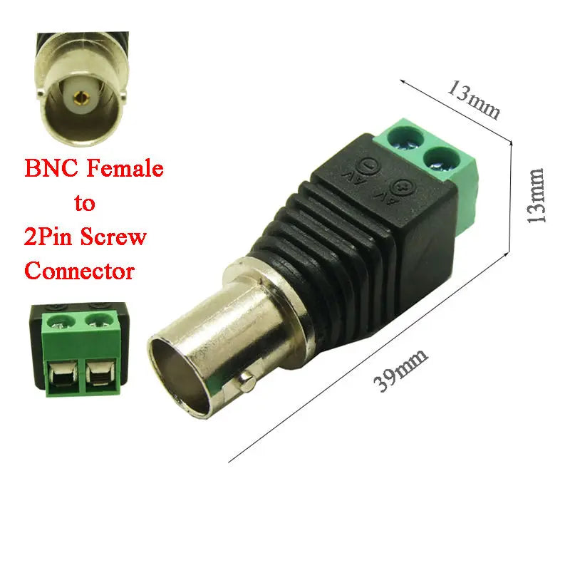 ESCAM BNC Female Video Balun Cat5 Cat6 CCTV Connectors 10-Pack Video Balun Connector Qme