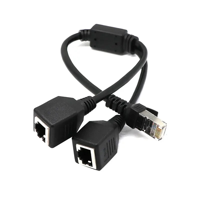 RJ45 Ethernet Y Splitter Cable 1 to 2 Port CAT5 CAT6 Adapter Ethernet Splitter Adapter Qme