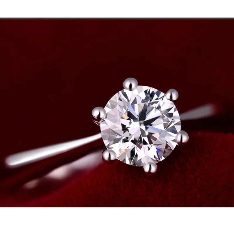 S925 Sterling Silver Austrian Crystal Wedding Ring | Men & Women Sterling Silver Ring Qme