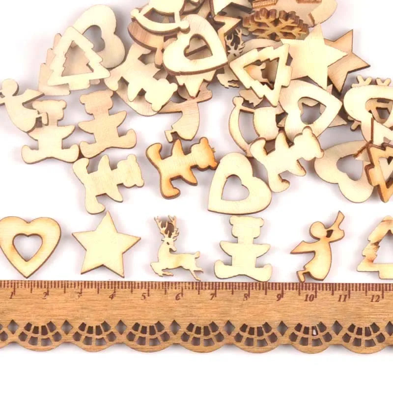 Unfinished Wooden Snowflake Christmas Buttons – 15pc DIY Craft Set Wooden Craft Buttons Qme