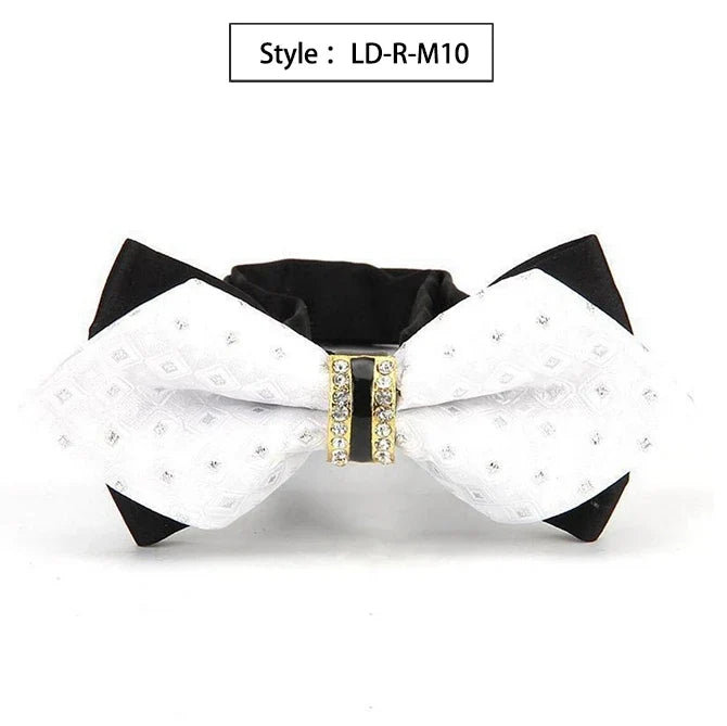 Men's Colourful Plaid Cravat Bow Tie – Groom Wedding Accessory Cravat Bow Tie Qme LD-R-M10