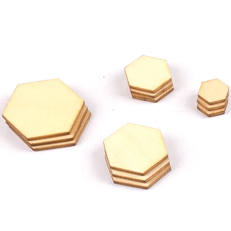 Hexagonal Wood Craft Pieces for Scrapbooking & Home Decor Wood Craft Shapes Qme