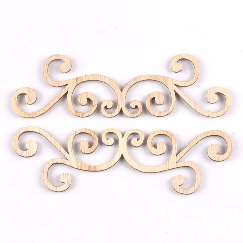 Flower Pattern Wood Slices – DIY Crafts & Scrapbooking (8 pcs) Wood Craft Embellishments Qme
