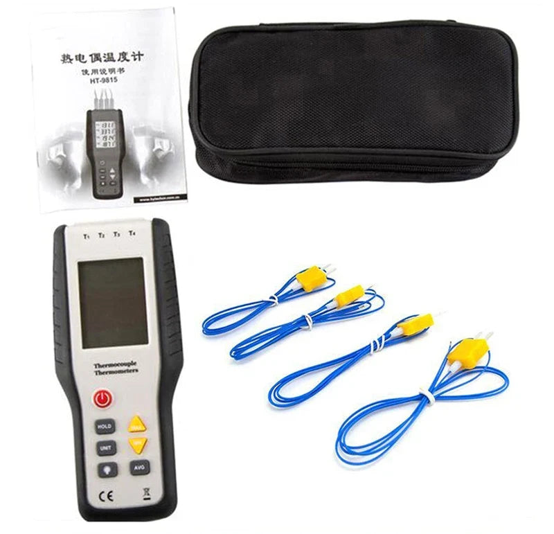 HT-9815 Dual Channel K-Type Thermocouple Thermometer Probe Digital Thermocouple Thermometer Qme Default Title