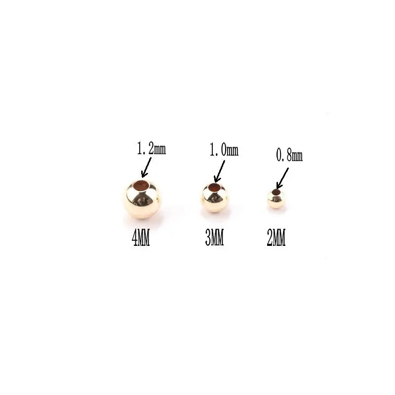 14K Gold-Plated Round Smooth Beads – Bracelet & Necklace Making Gold Jewelry Beads Qme