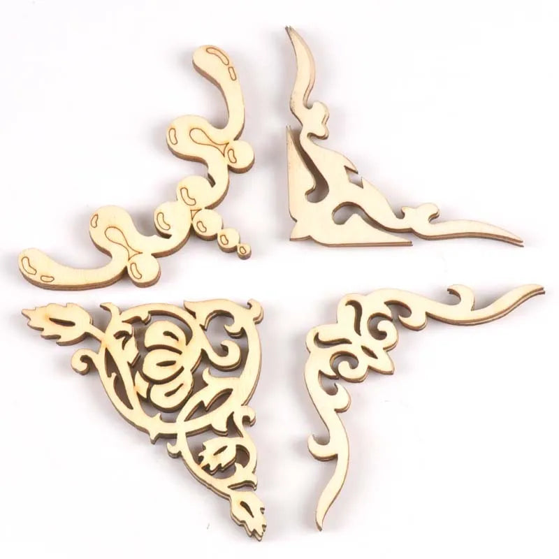 Wooden Book Corner Ornaments for Scrapbooking & Albums Scrapbooking Embellishment Qme