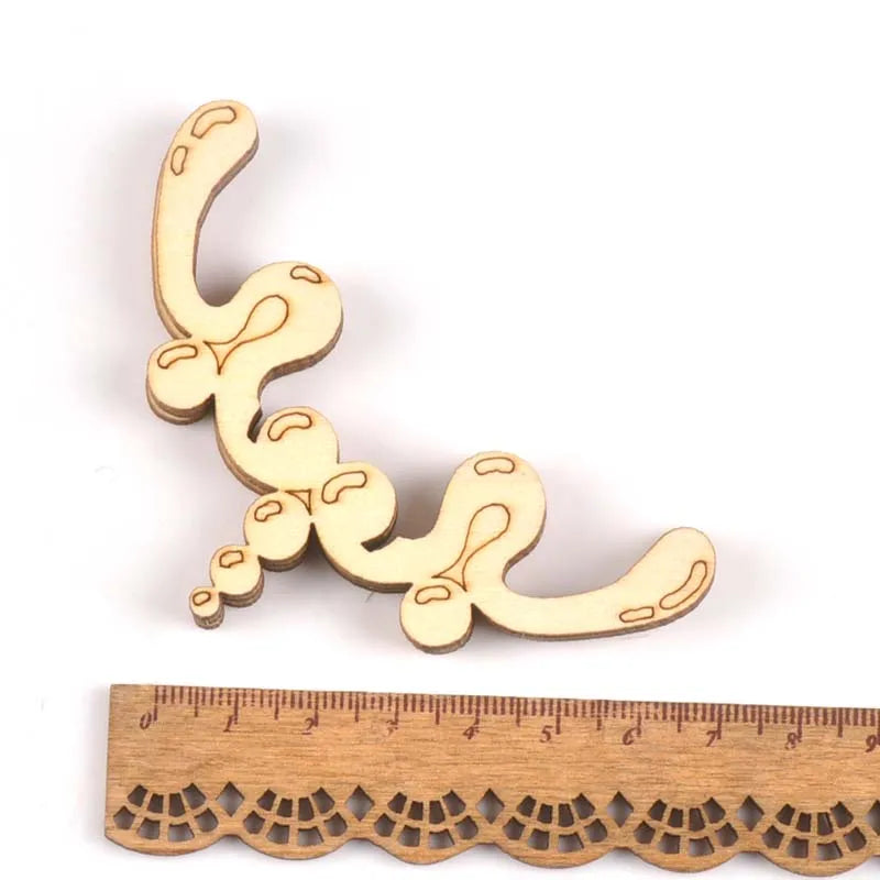 Wooden Book Corner Ornaments for Scrapbooking & Albums Scrapbooking Embellishment Qme 13