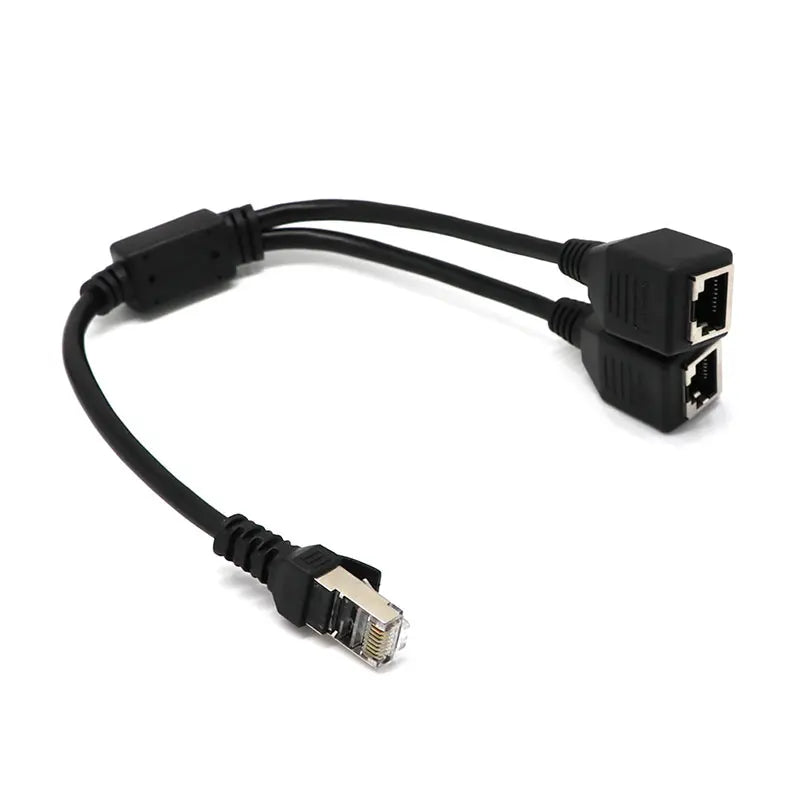 RJ45 Ethernet Y Splitter Cable 1 to 2 Port CAT5 CAT6 Adapter Ethernet Splitter Adapter Qme