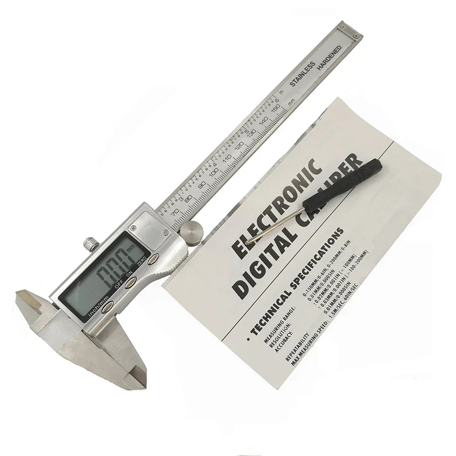 Digital Vernier Caliper Stainless Steel 150mm Electronic Ruler Digital Measuring Caliper Qme
