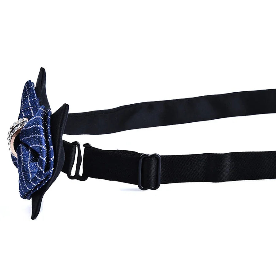 Men's Colourful Plaid Cravat Bow Tie – Groom Wedding Accessory Cravat Bow Tie Qme