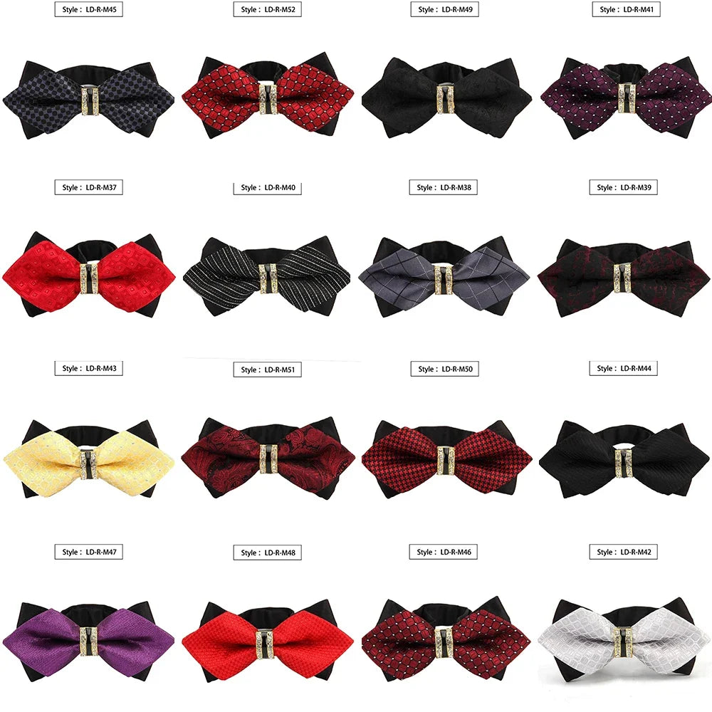 Men's Colourful Plaid Cravat Bow Tie – Groom Wedding Accessory Cravat Bow Tie Qme