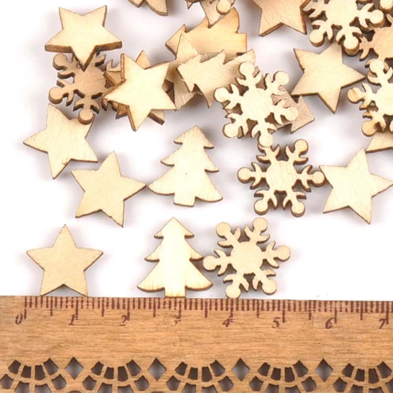 Wooden Scrapbooking Shapes – Stars, Snowflakes & Pine Trees Wooden Craft Shapes Qme