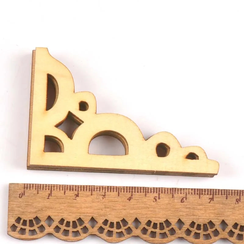 Wooden Book Corner Ornaments for Scrapbooking & Albums