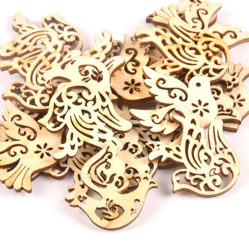 Wooden Pigeon Craft Embellishments for Scrapbooking – 25pcs Craft Embellishments Qme