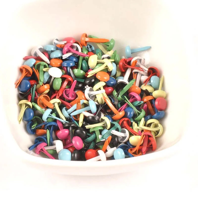 100pcs 5x10mm Round Metal Brads Rivets – DIY Scrapbooking Craft Brads & Fasteners Qme Default Title