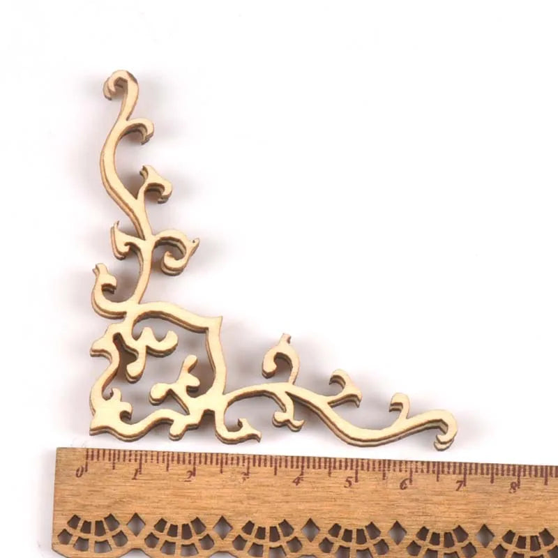 Wooden Book Corner Ornaments for Scrapbooking & Albums Scrapbooking Embellishment Qme 16
