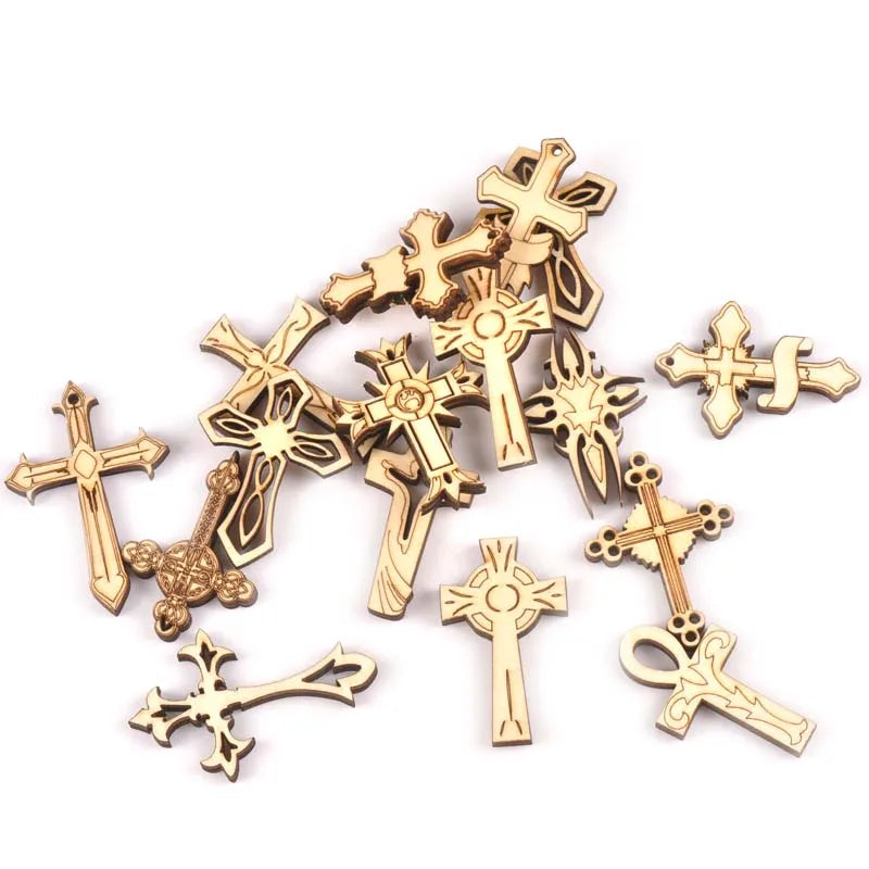 Retro Cross Wooden Ornaments – DIY Scrapbooking Crafts Wooden Craft Embellishments Qme