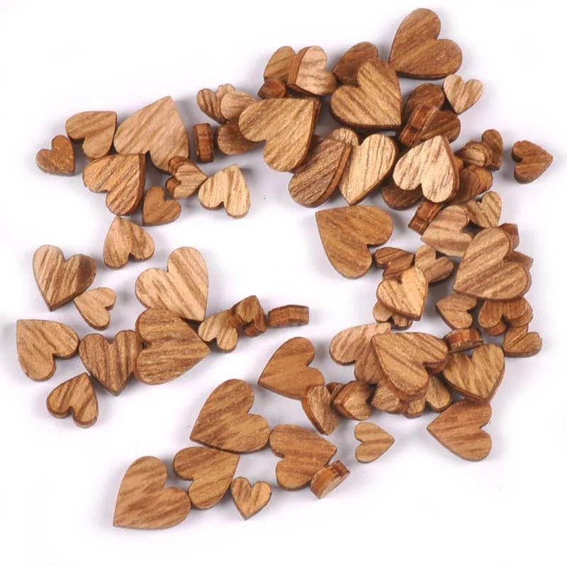 Mixed Heart Wood Pieces – DIY Scrapbooking & Wedding Crafts Wood Craft Embellishments Qme Default Title