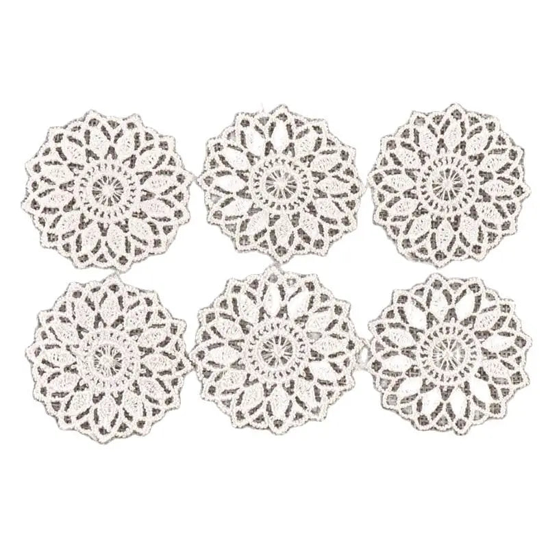 White Flower Lace Applique Mesh Trim 30pcs – 45mm Sewing Lace Sewing Trim Qme