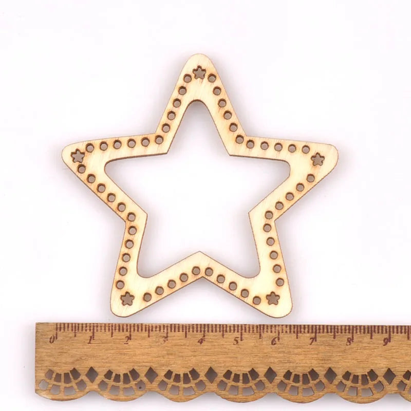 Natural Wood Slice Hollow Photo Frames DIY Craft Scrapbook 5pcs Wood Craft Frames Qme