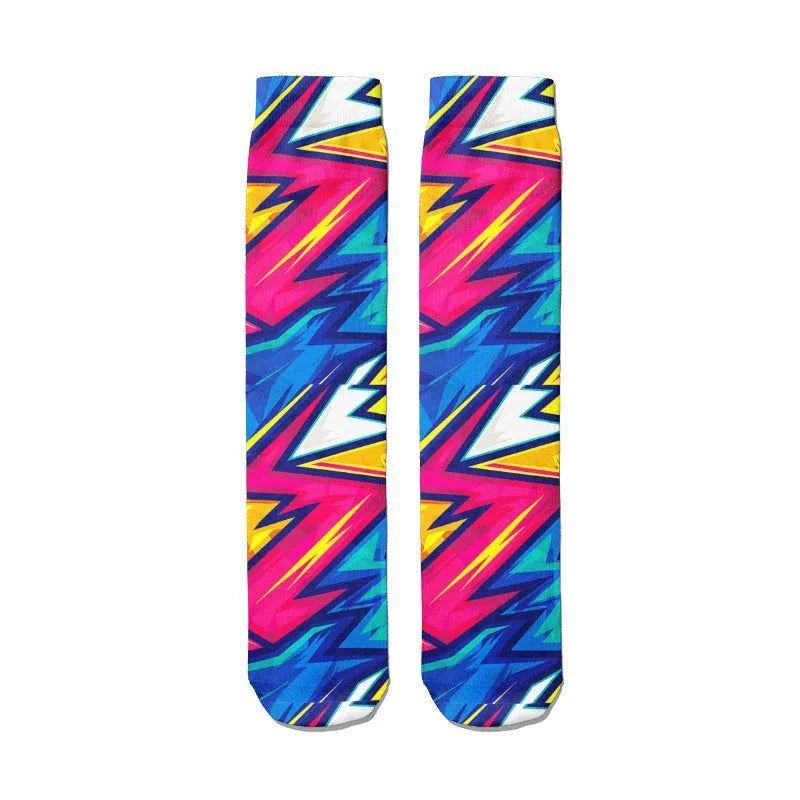 Women's 3D Graffiti Cotton Socks – Street Art Novelty Fashion Novelty Fashion Socks Qme style6 One Size China Mainland
