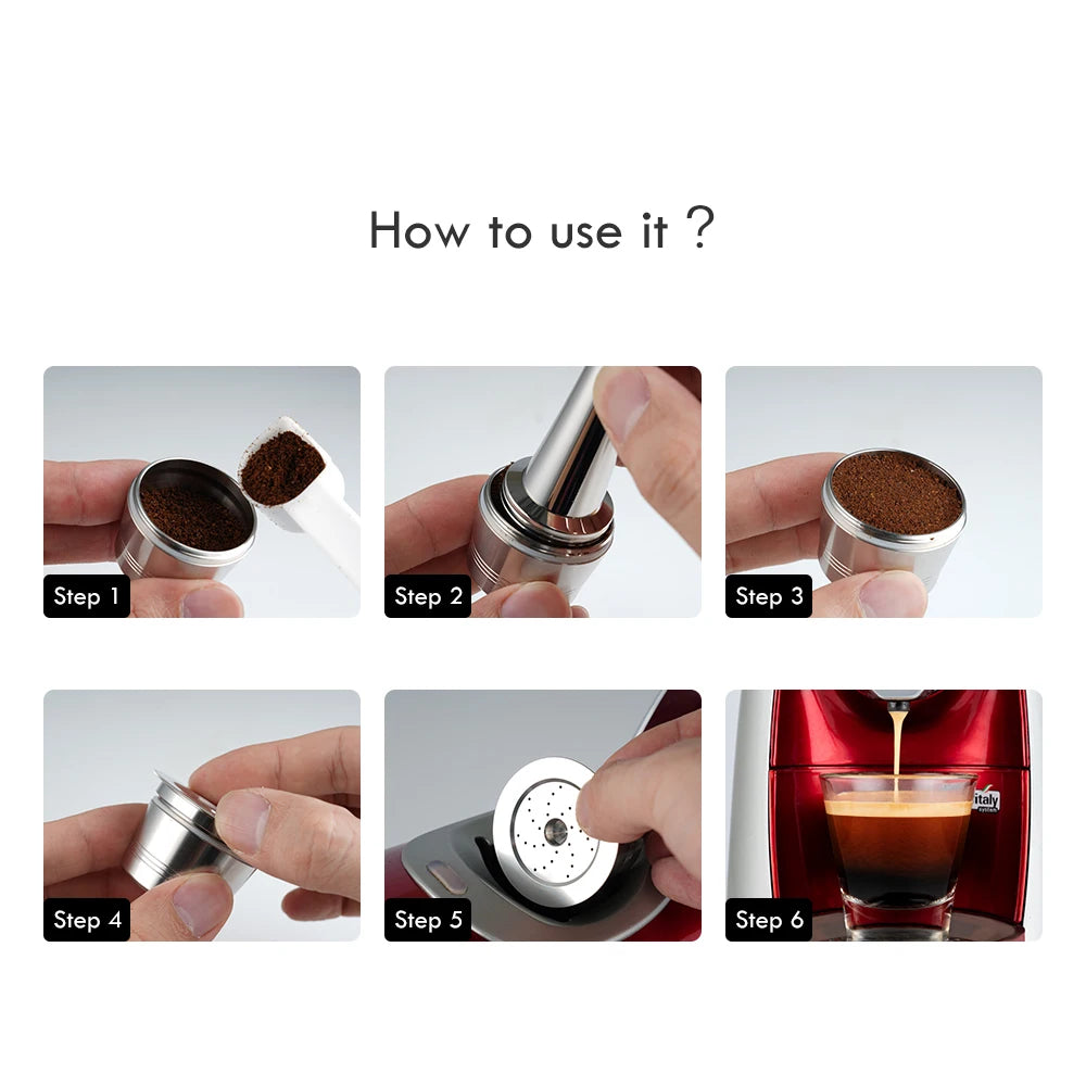 Reusable Stainless Steel Coffee Capsule for Caffitaly & K-Fee Refillable Coffee Capsule Qst