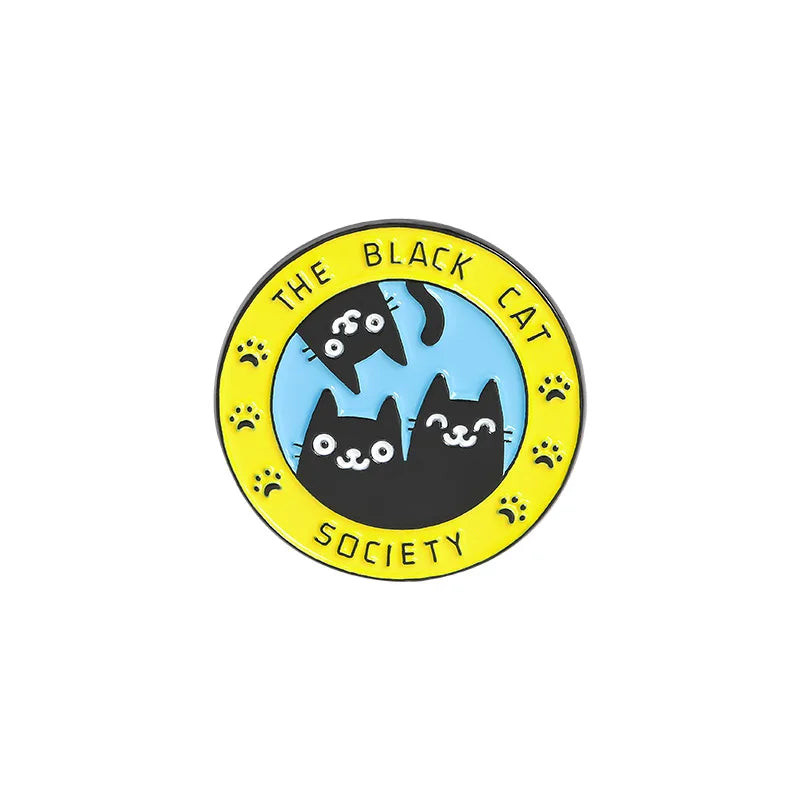 Black Cat Witchcraft Cute Cartoon Enamel Lapel Pin Enamel Lapel Pin Qme style 1