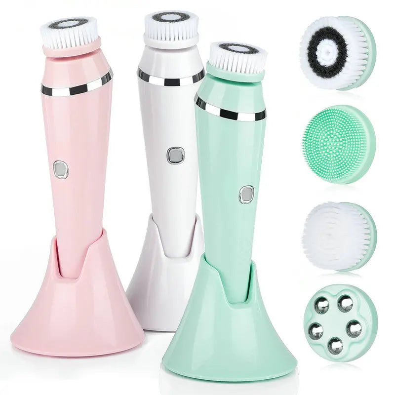 4-in-1 Electric Facial Cleansing Brush | Rechargeable IPX7 Facial Cleansing Brush Qst