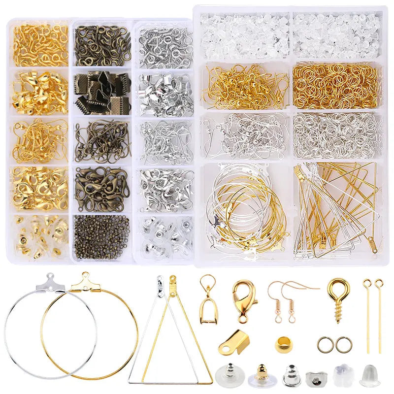 Alloy Earring Hooks, Lobster Clasps & Jump Rings – 8 Colors Jewelry Findings Kit Qme