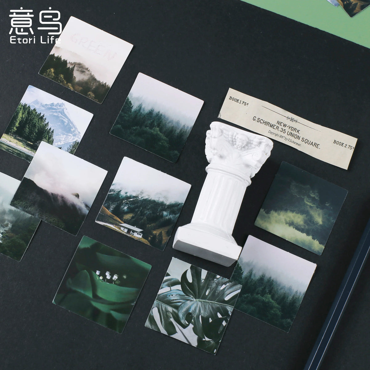 Green Forest Aesthetic Stickers for Diary, Planner & Scrapbook Decorative Sticker Set Qme