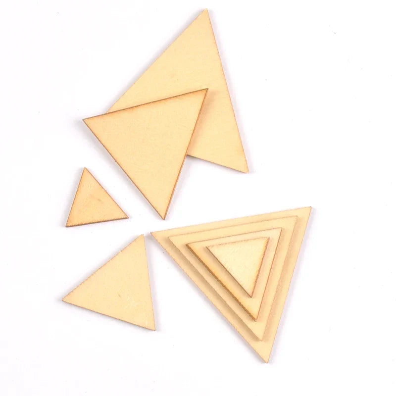 Mixed Wooden Triangle Craft Embellishments – DIY Scrapbooking Craft Embellishments Qme mix 10-50mm 50pcs