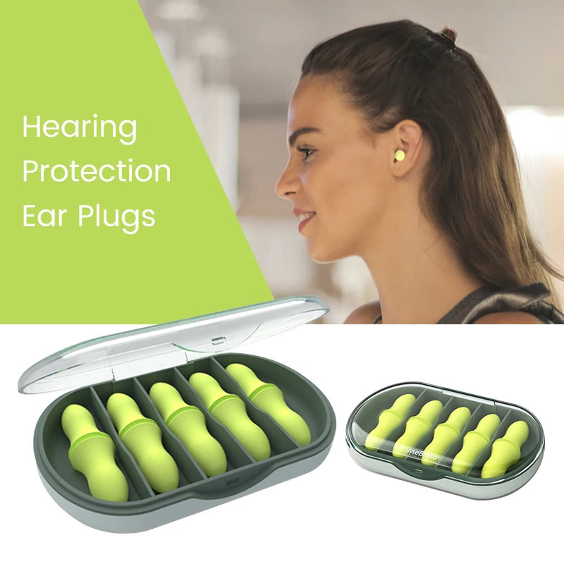 XceeFit Slow Rebound Foam Earplugs – Soft Sleep Noise Reduction Sleep Foam Earplugs Qst