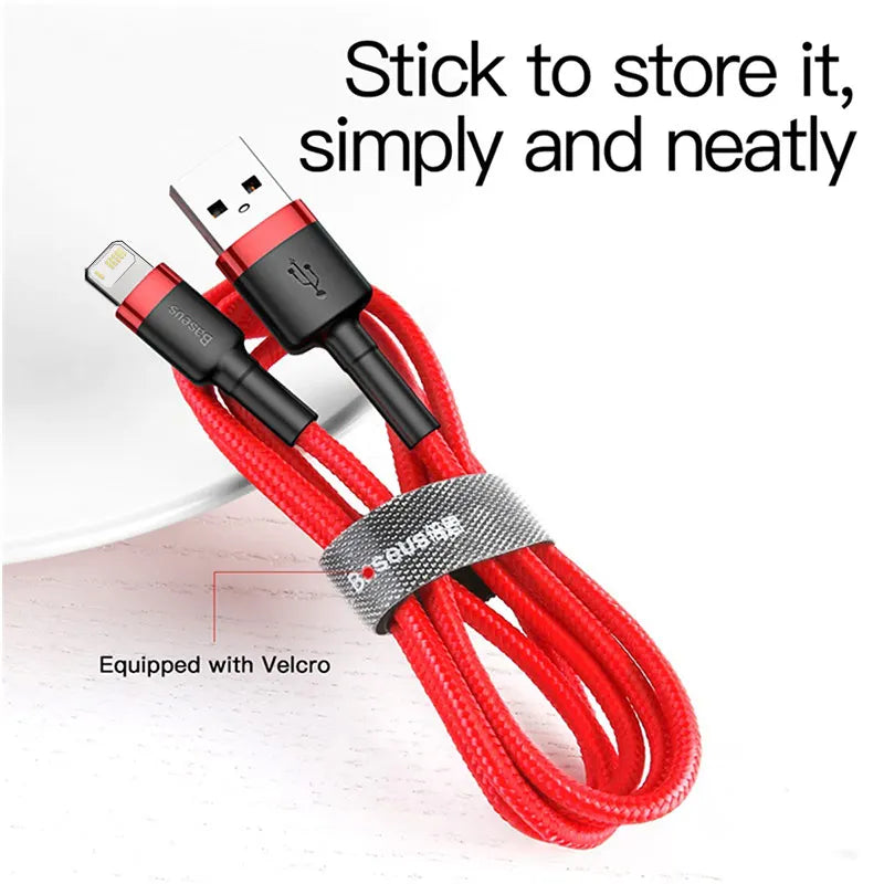 Baseus 2.4A Fast Charging Nylon Braided iPhone USB Cable USB Lightning Cable Qst