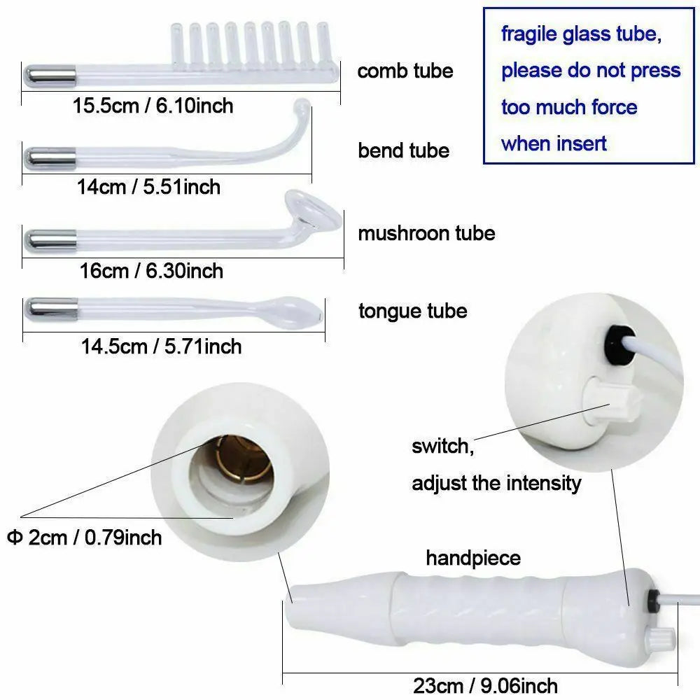 4-in-1 High Frequency Electrotherapy Wand | Violet Ray Facial High Frequency Facial Wand Qst