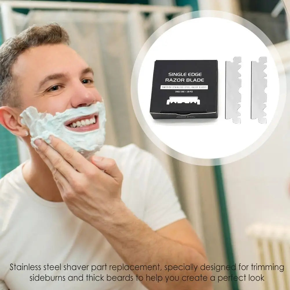 Single Edge Stainless Steel Razor Blades for Men's Shaving Replacement Razor Blades Qme