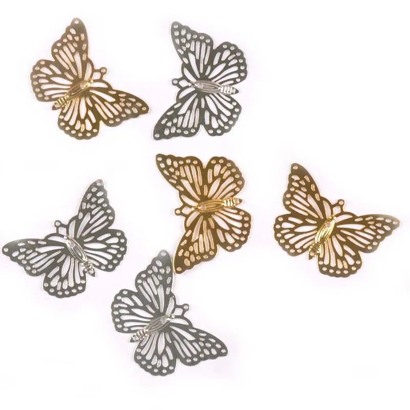 Filigree Metal Flower Butterfly Connector Wraps 20pcs Filigree Craft Connectors Qme