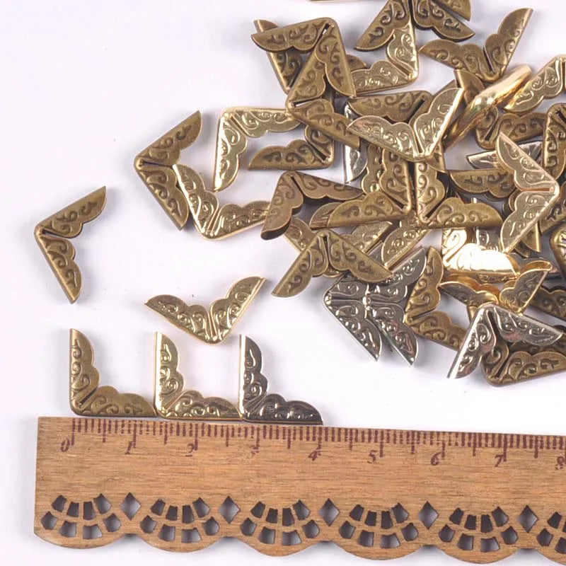 Antique Metal Book Corner Protectors – 50pcs Scrapbooking Scrapbooking Embellishments Qme