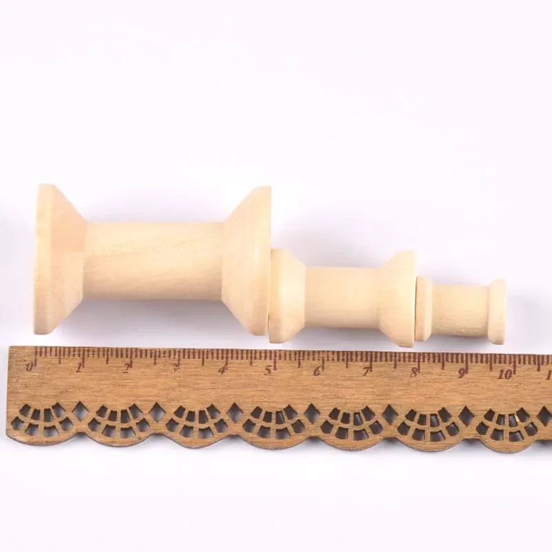 Vintage Natural Wooden Thread Spools & Empty Bobbins for Crafts Wooden Thread Spools Qme